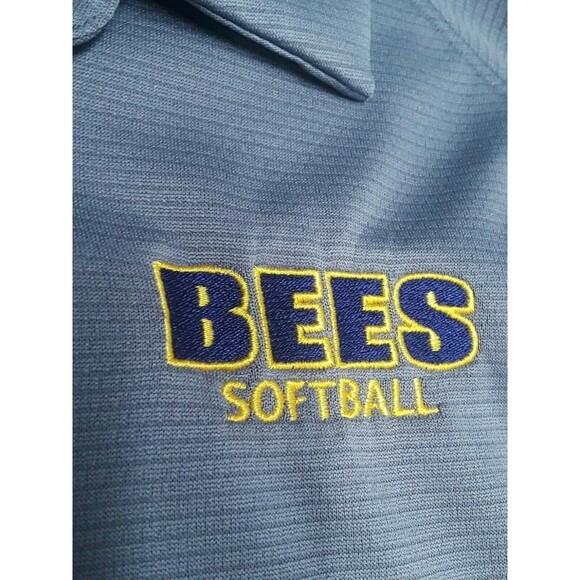 Under Armour Heatgear Polo Shirt Gray Sz 2XL Bees Softball Loose Embriodered - Picture 10 of 11